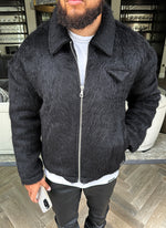 Mohair Zipper Jacket - Black