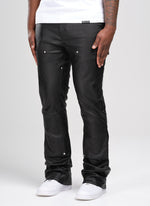 Vintage Flare Wax Carpenter Jeans - Black