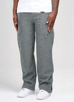 Heavyweight Wool Textured Zipper Pants - Grey