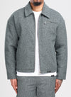 Heavyweight Wool Textured Zipper Jacket - Grey