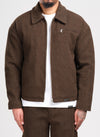 Heavyweight Wool Textured Zipper Jacket - Brown