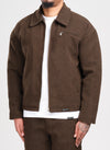 Heavyweight Wool Textured Zipper Jacket - Brown