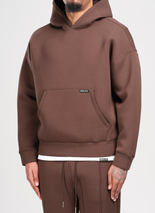 Scuba Structured Hoodie - Brown