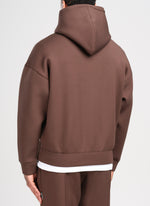 Scuba Structured Hoodie - Brown