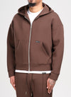 Scuba Structured Zip Hoodie - Brown