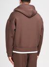 Scuba Structured Zip Hoodie - Brown