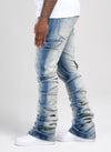 Vintage Flare Tacked Jeans - Blue