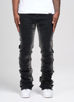 Vintage Flare Tacked Jeans - Black