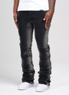 Vintage Flare Tacked Jeans - Black