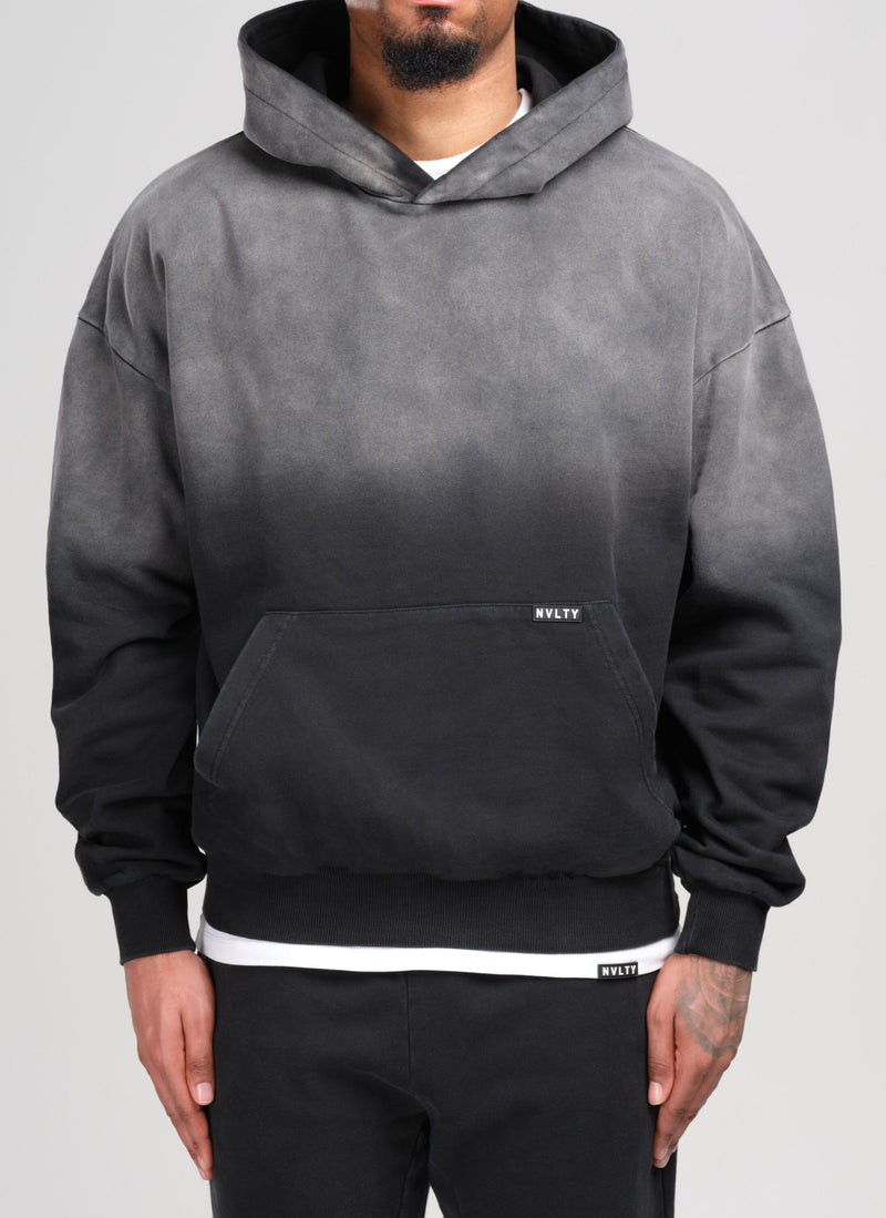 Vintage Deep Fade Hoodie - Black