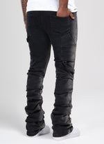 Vintage Flare Tacked Jeans - Black