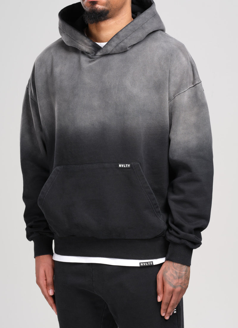 Vintage Deep Fade Hoodie - Black