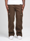 Heavyweight Wool Textured Zipper Pants - Brown