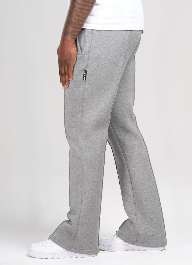 Scuba Structured Flare Pleat Joggers - Grey