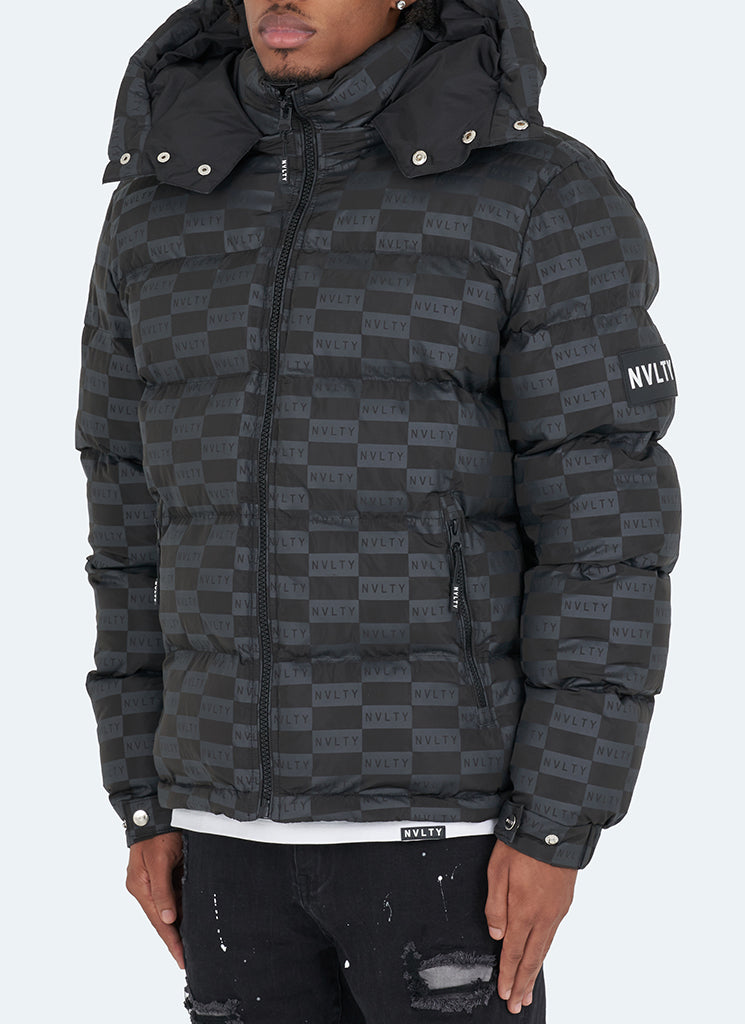 Monogram Puffer Jacket - Black – N V L T Y