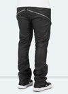 Vintage Flare Wax Zipper Jeans - Black