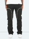 Vintage Flare Zipper Cargos - Black