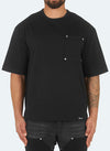 Heavyweight Boxy Rivet T-Shirt - Black