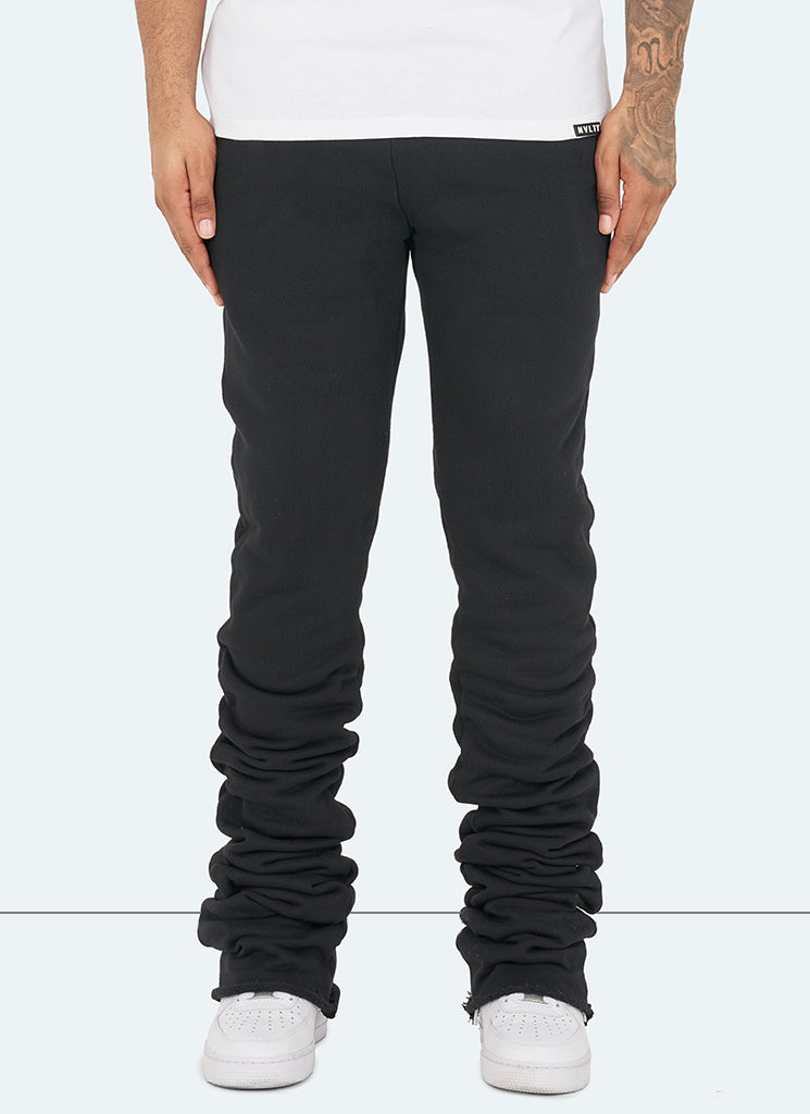 Stacked best sale joggers black