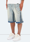 Vintage Flare Denim Shorts - Blue