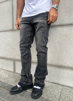 Vintage Flare Washed Jeans - Black