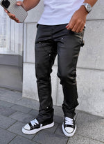 Vintage Flare Wax Carpenter Jeans - Black