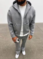 Scuba Structured Zip Hoodie - Grey