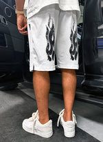 Vintage Flame Shorts - White