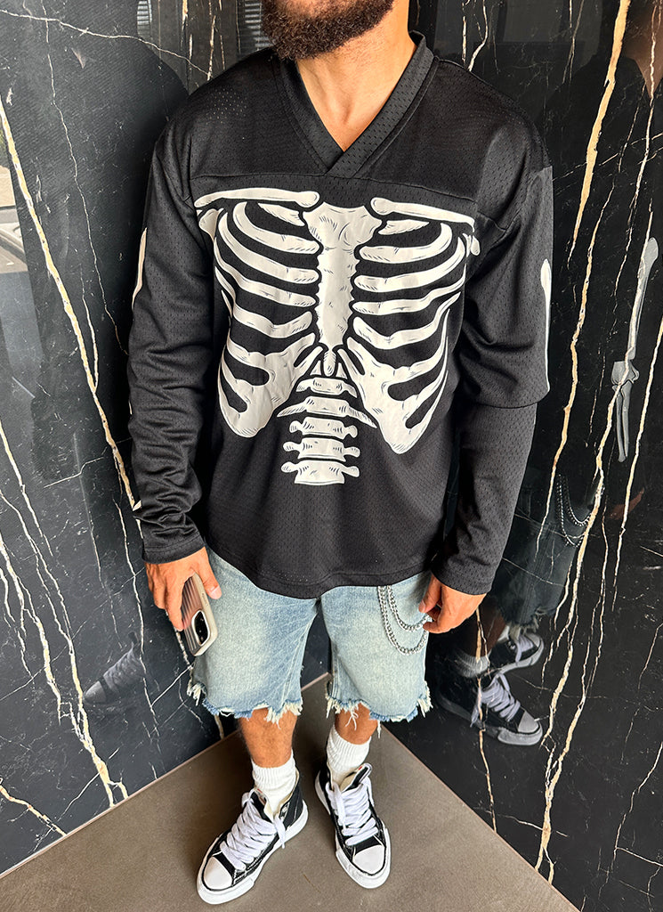 Vintage Skeleton Jersey - Black