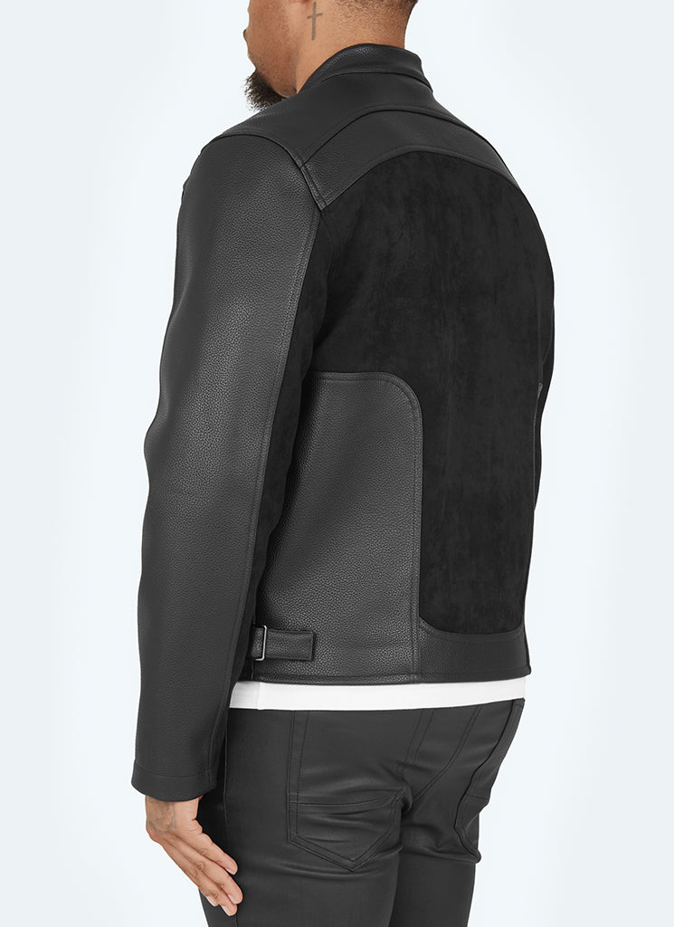 Moto Biker Jacket - Black