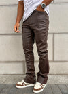 Vintage Flare Wax Jeans - Brown