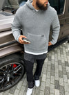 Heavyweight Knitted Hoodie - Grey