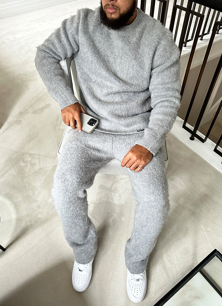 Mohair Flare Joggers - Grey