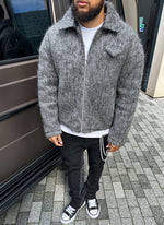 Mohair Zipper Jacket - Grey