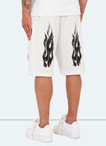 Vintage Flame Shorts - White