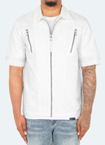 Nylon Zipper Shirt - White