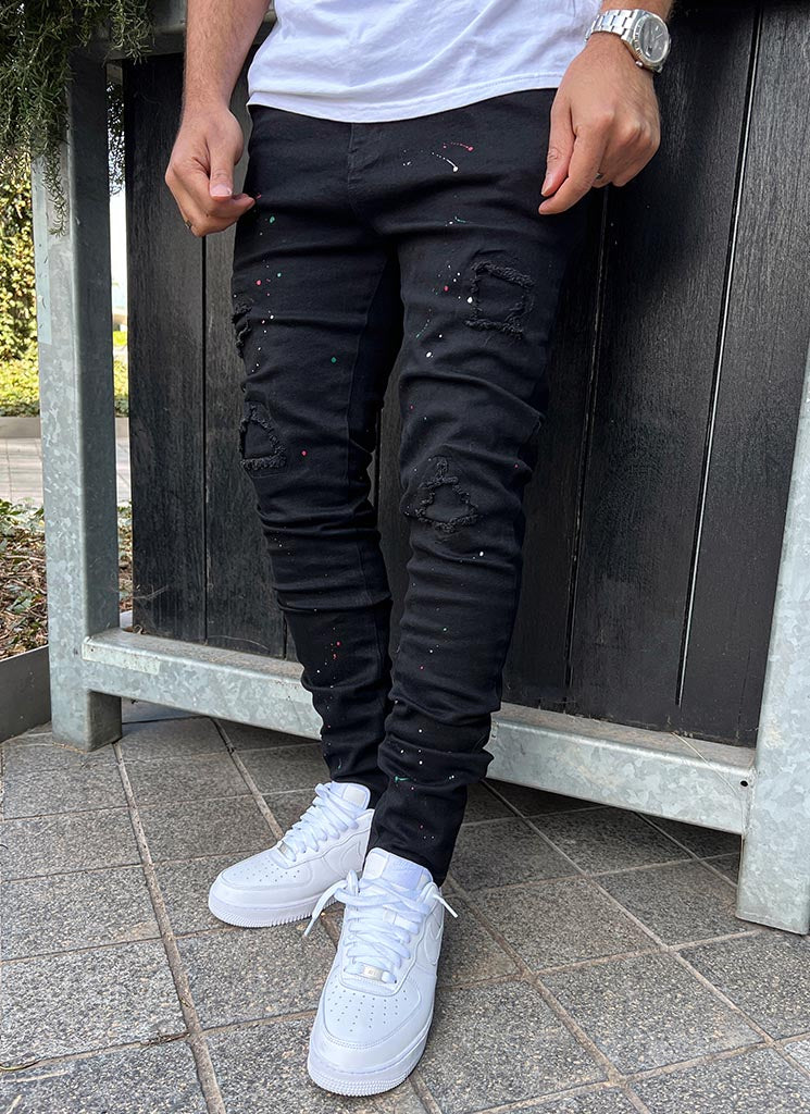 Ripped & Repaired Jeans - Black – N V L T Y