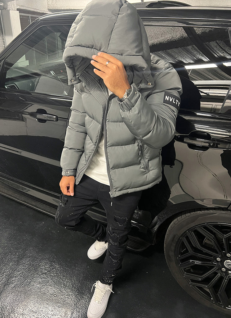 NVLTY - Essential Puffer Jacket - Charcoal Grey – N V L T Y