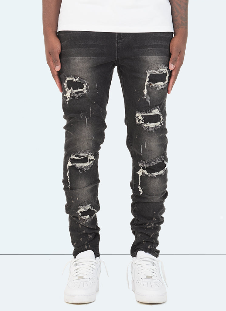 Triple Patchwork Jeans - Grey – N V L T Y