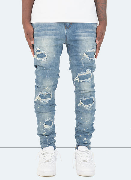 Triple Patchwork Jeans - Light Blue – N V L T Y