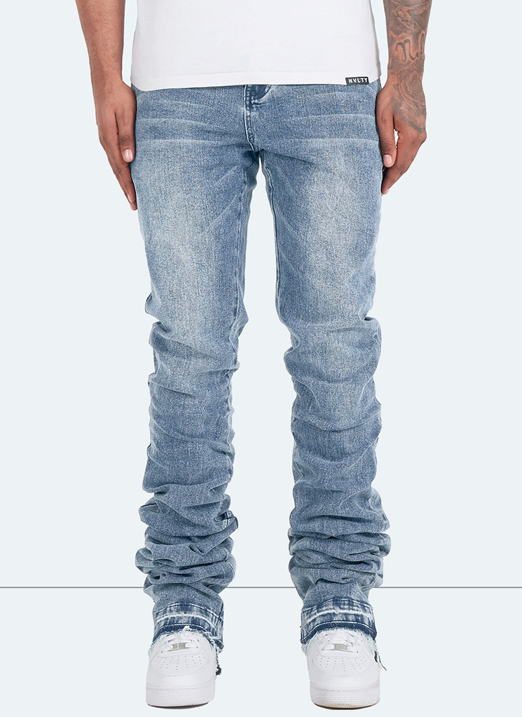 Vintage Stacked Jeans - Blue – N V L T Y